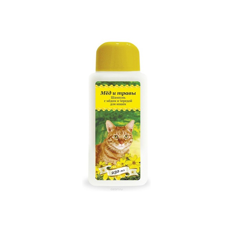 Шампунь с мёдом и чередой для кошек