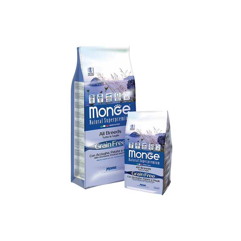 Monge Dog Grainfree Anchovies, Potato and Peas Mini Adult
