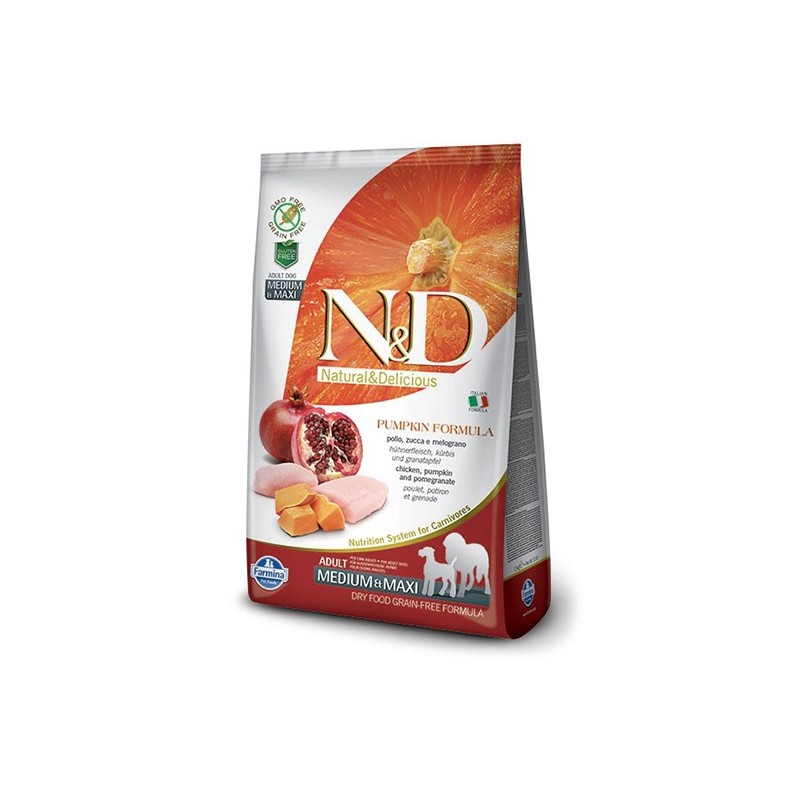 Farmina N&D Dog GF Pumpkin Chicken & Pomegranate Adult Medium & Maxi