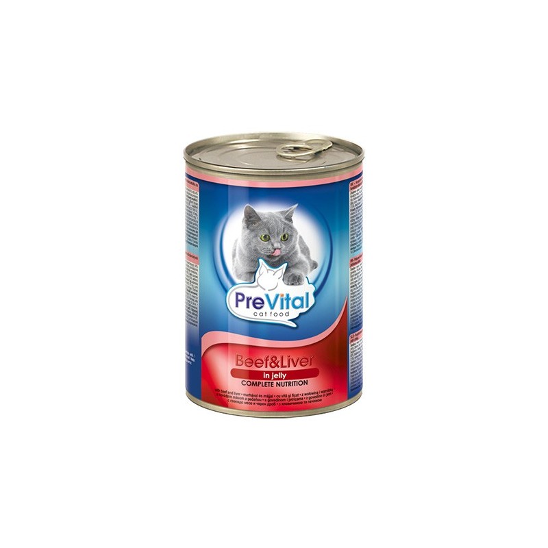 Консервы PreVital Chunks Cat (Говядина, печень), 415 гр
